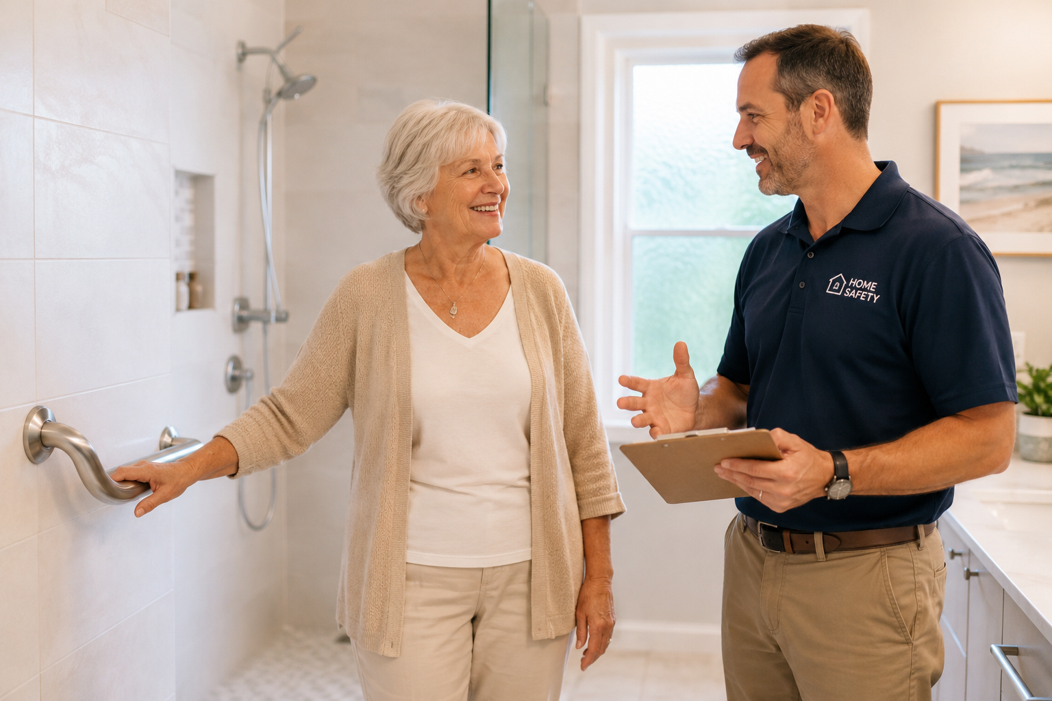 Smart home safety devices installed for elderly homeowners